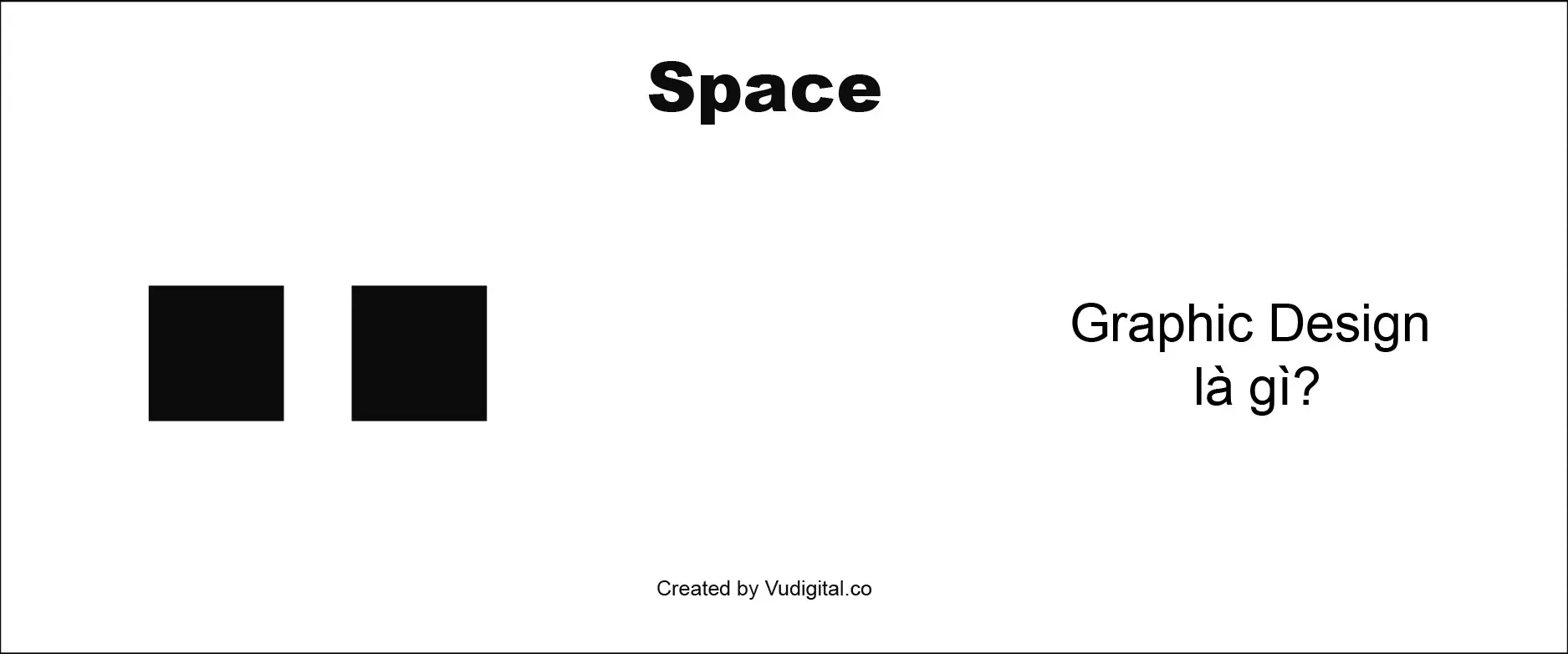 Graphic Design là gì: Yếu tố không gian - toàn bộ phần màu trắng trong ảnh sẽ được hiểu là không gian trống của thiết kế (ảnh: vudigital.co)